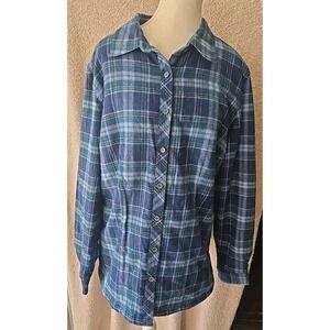 Lee Valley Ireland Fleece Lined Plaid Flannel Shirt Jacket Size XXL NWT Blue